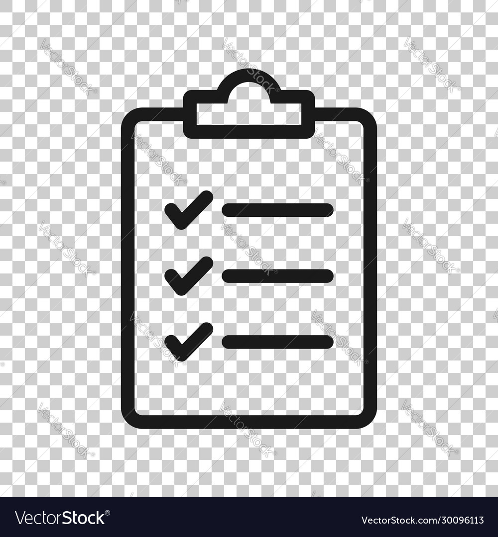 Document checklist icon in flat style report
