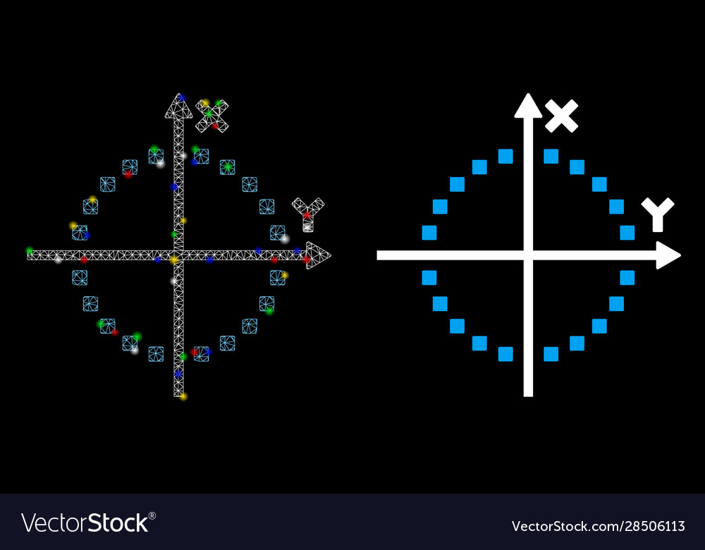 Flare mesh wire frame circle plot icon with vector image Flare mesh wire frame circle plot icon with