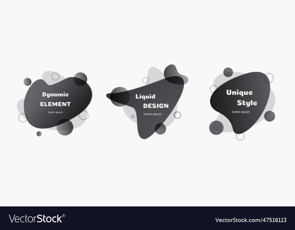 Fluid abstract background set vector image Fluid abstract background set