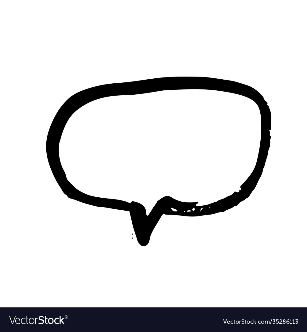 Hand gezogene Pinsel Grunge Sprachblase Vector Image Hand gezogene Pinsel Grunge Sprachblase