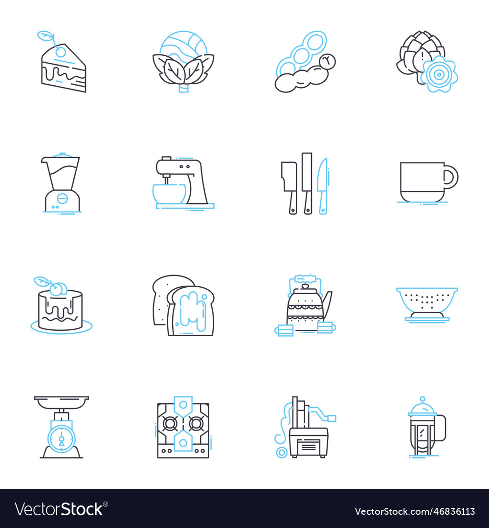 Java joint linear icons set beans espresso vector image Java joint linear icons set beans espresso