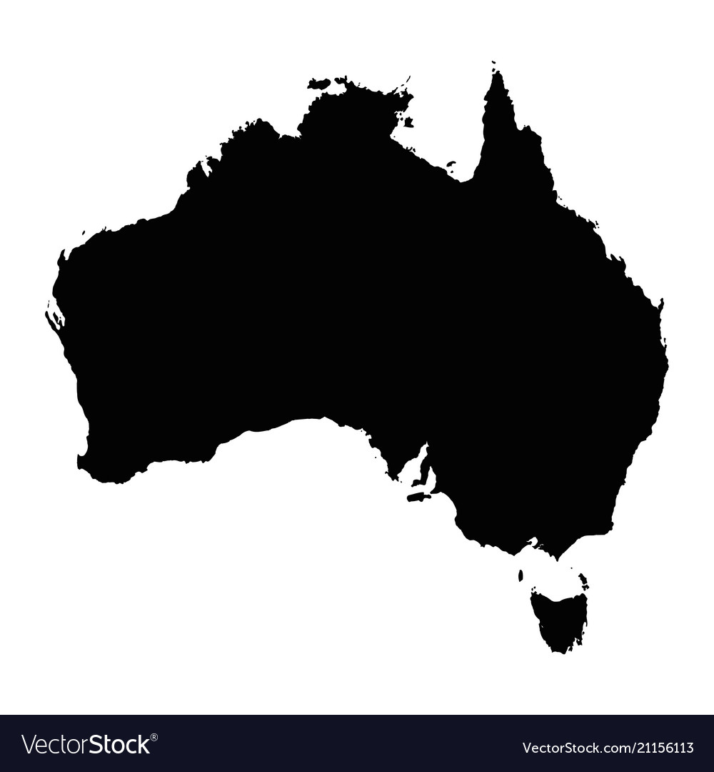 Map australia isolated black Royalty Free Vector Image