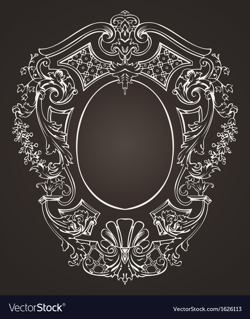 Ova Ornate Frame Royalty Free Vector Image Vectorstock
