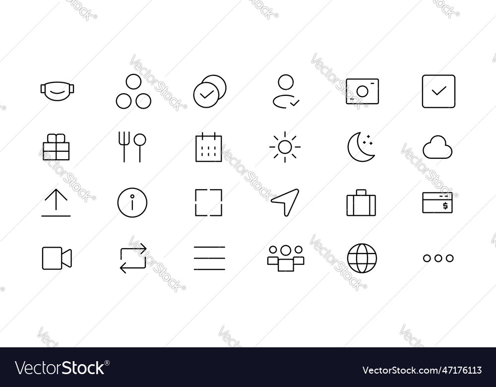Pixel perfect basic user interface essential set Vector Image Pixel perfect basic user interface essential set