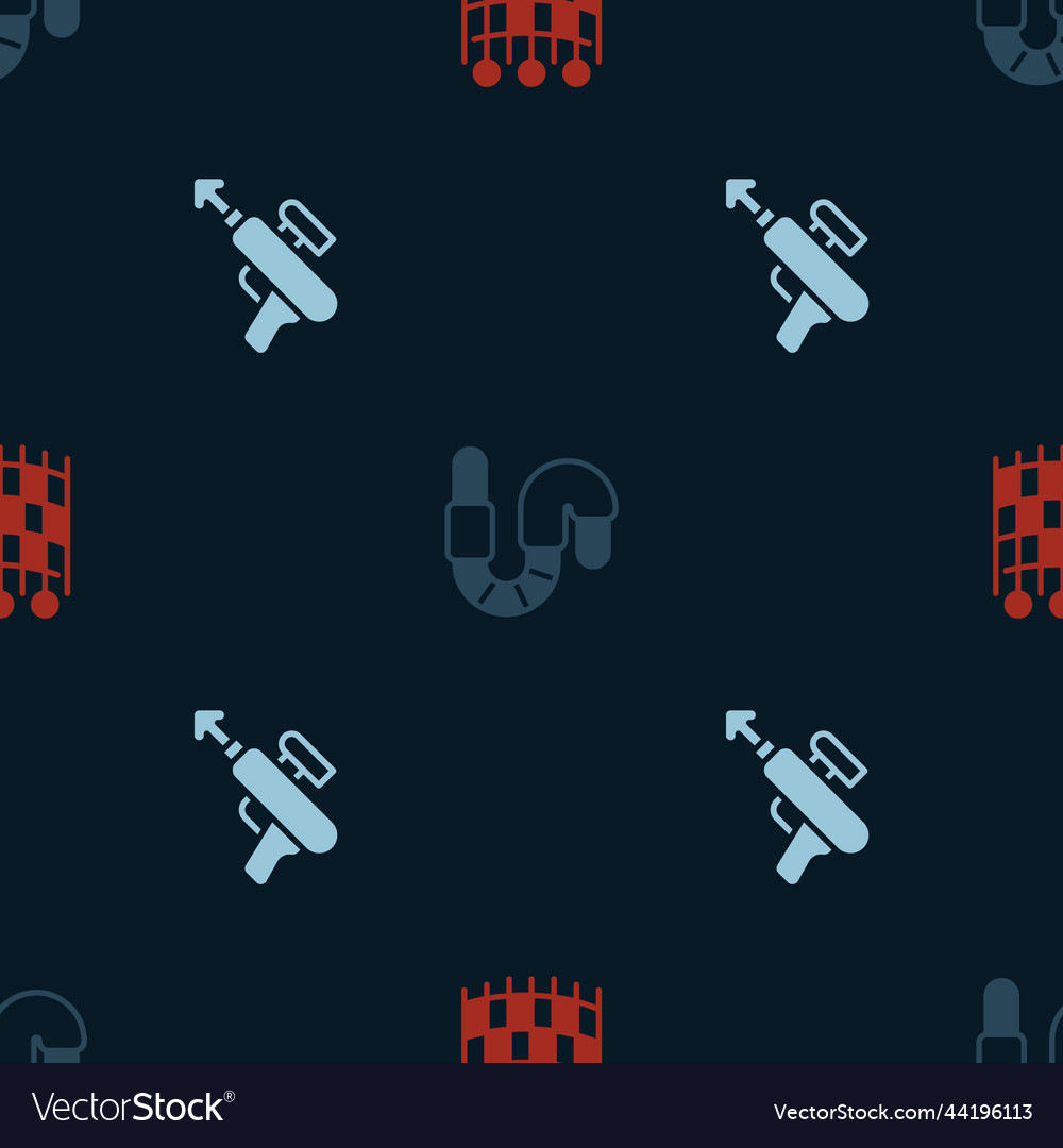 Set fishing net pattern worm and harpoon vector image Set fishing net pattern worm and harpoon