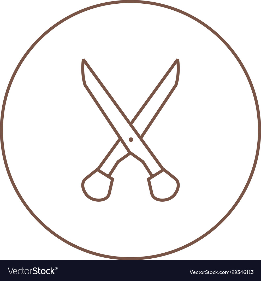 Unique scissors line icon