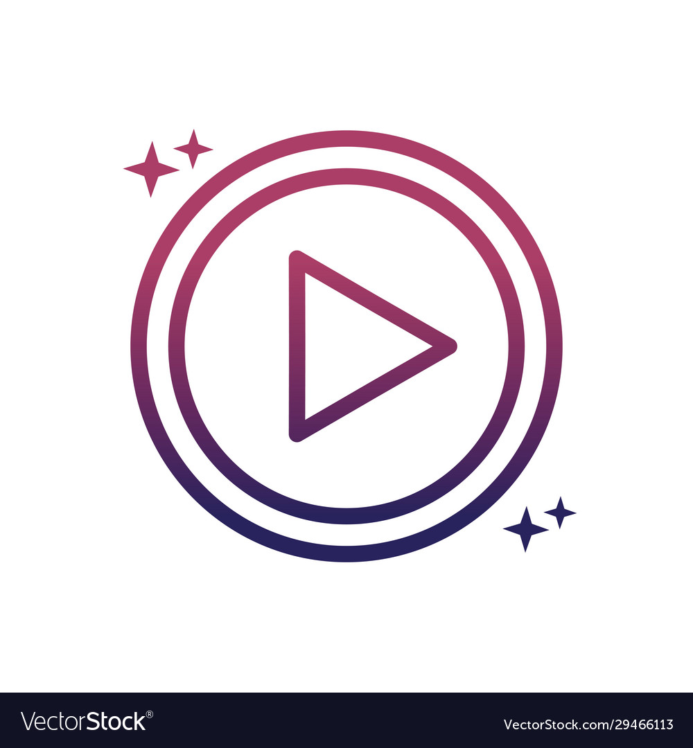 Video player button social media gradient style Vector Image