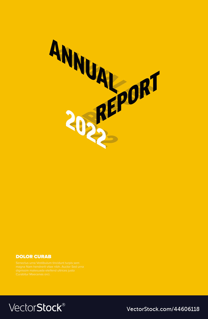 Annual minimalistic report yellow cover template