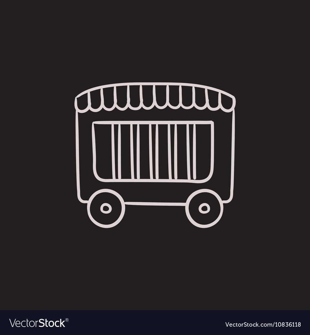 Circus wagon sketch icon