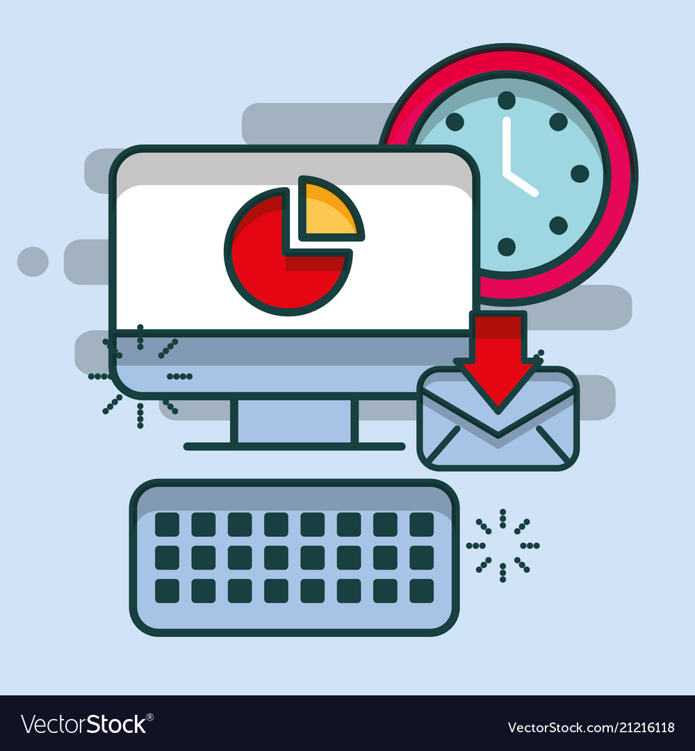 Computer keyboard receiving email office