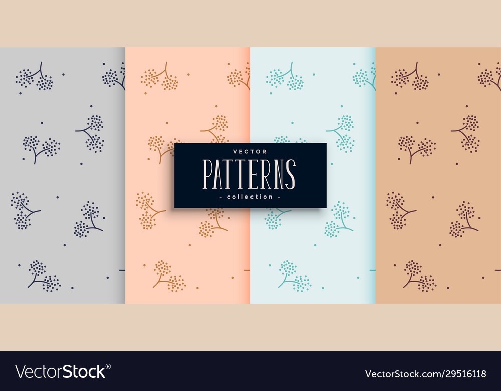 Elegant flower style fabric pattern background set