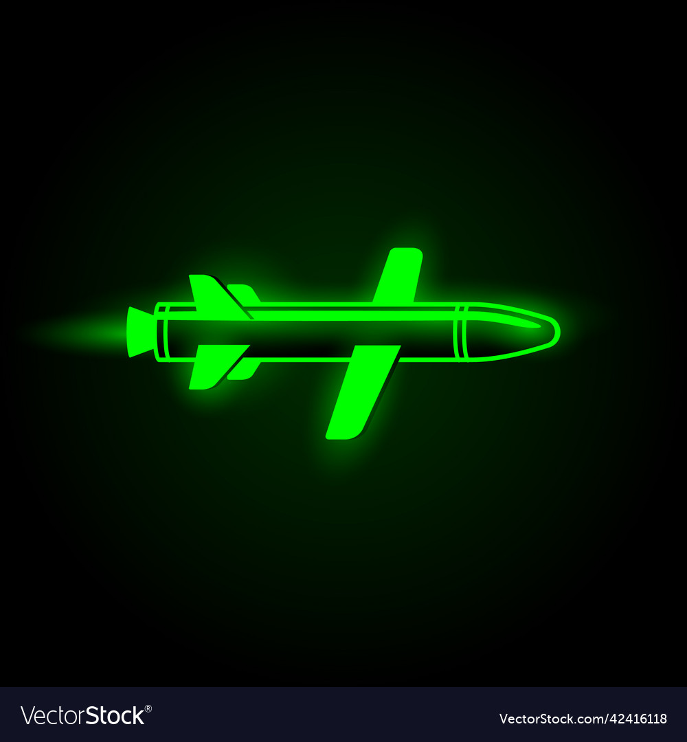 Green neon flying cruise missile