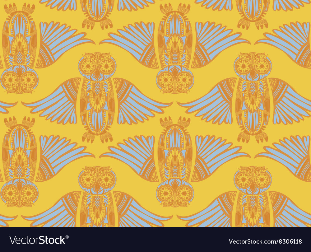 Hand-drawn owl in abstract pattern