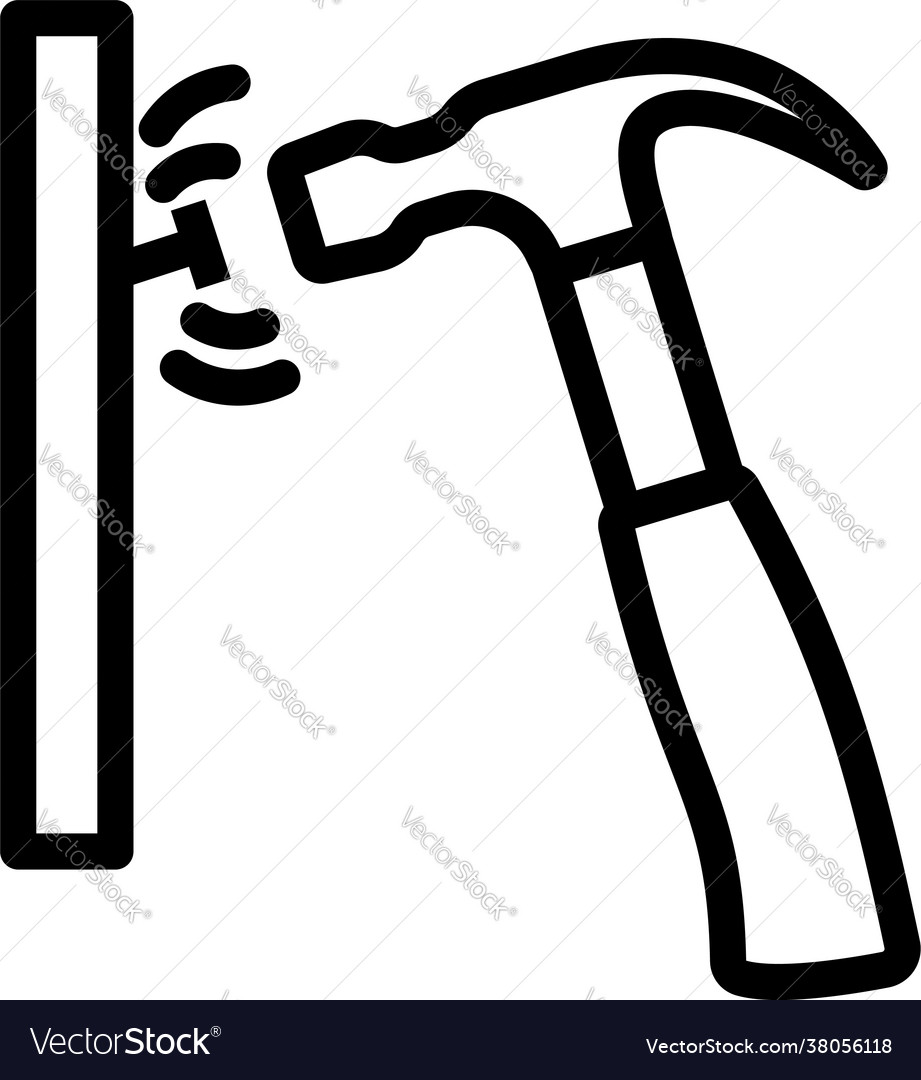 Icon hammer beat to nail Royalty Free Vector Image