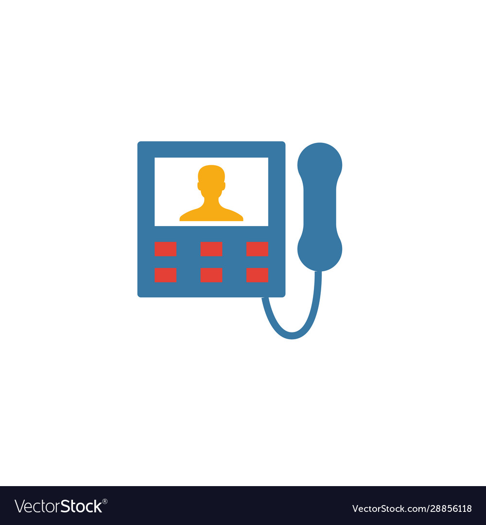Intercom icon simple flat element from household