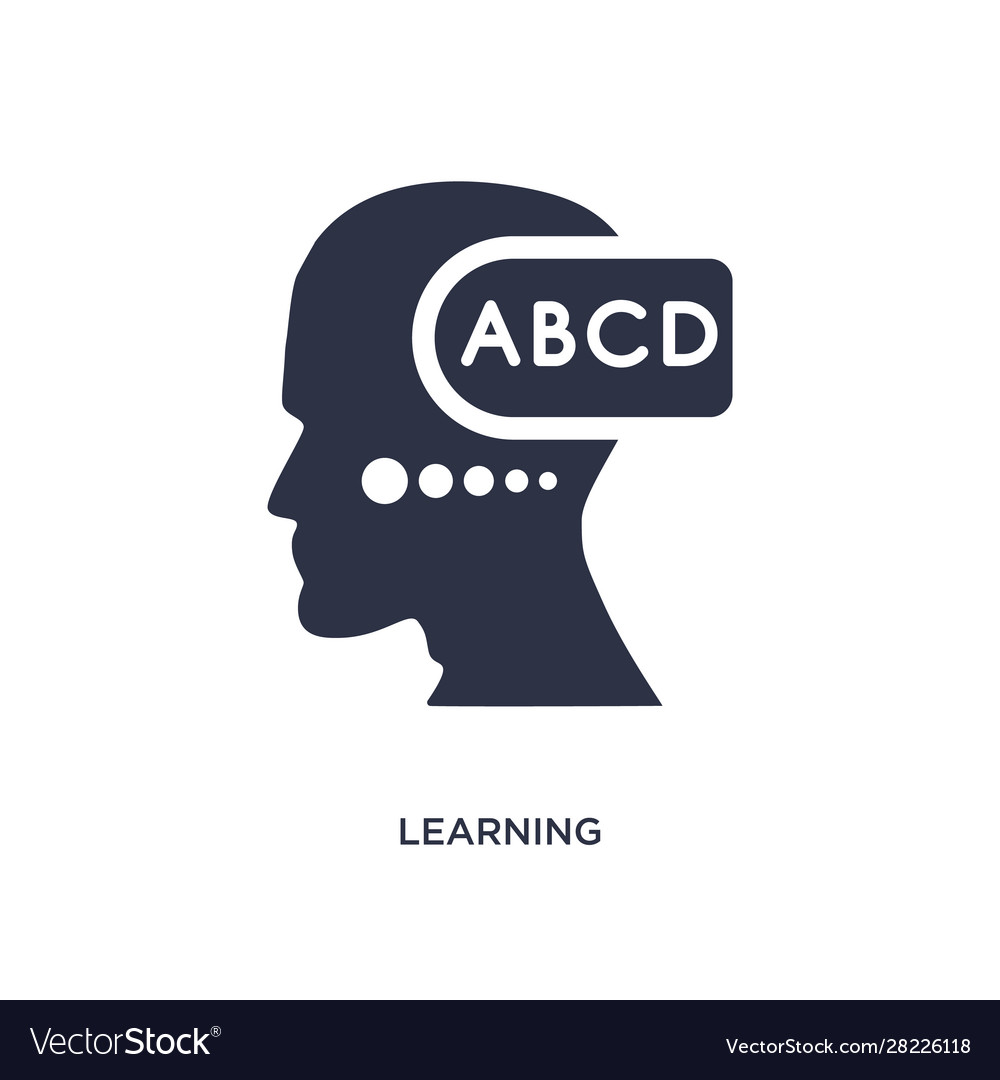 Learning icon on white background simple element