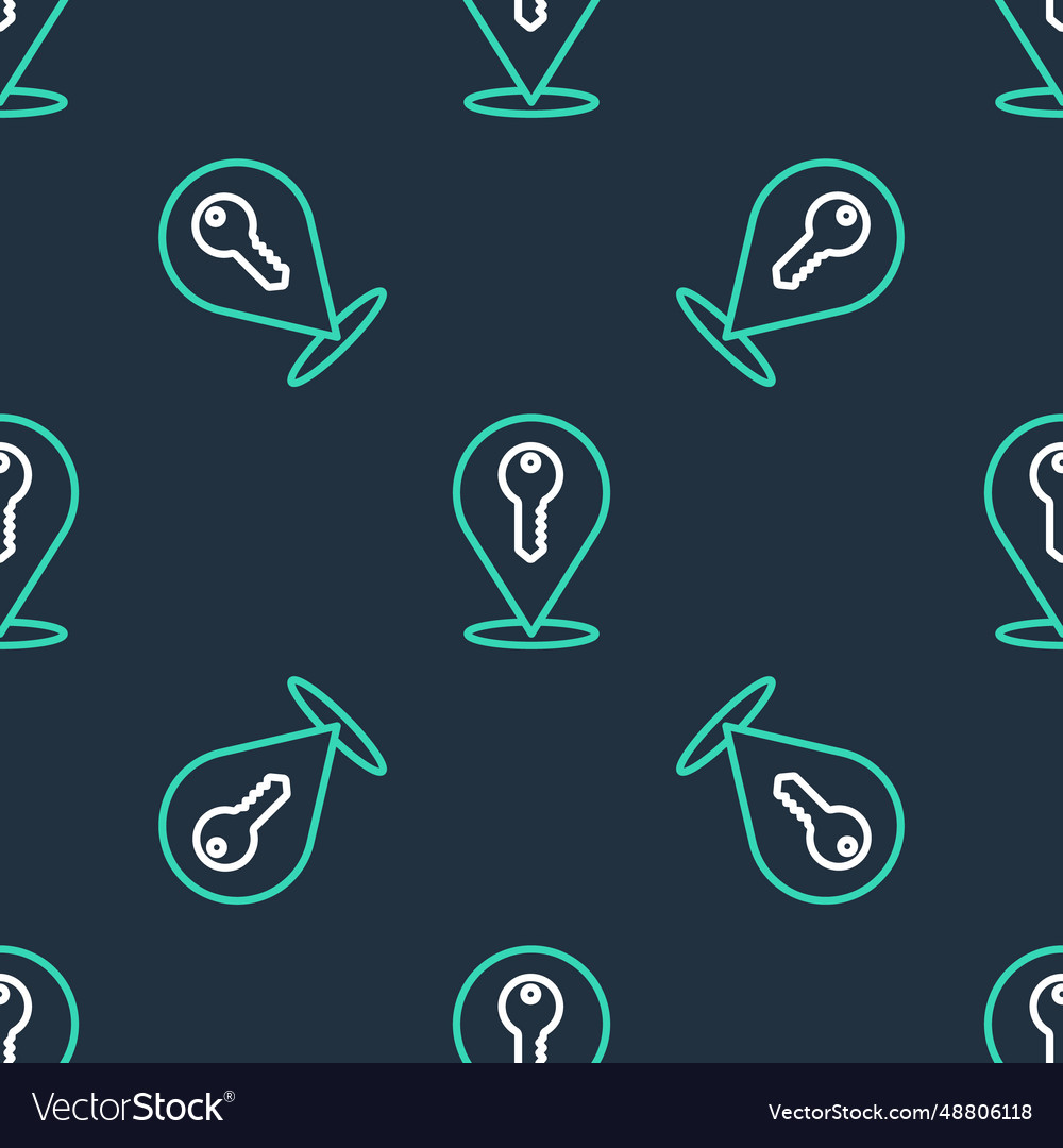 Line location key icon isolated seamless pattern Vector Image Line location key icon isolated seamless pattern