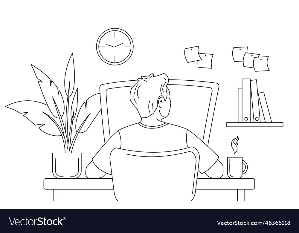 Mann arbeitet an Computer