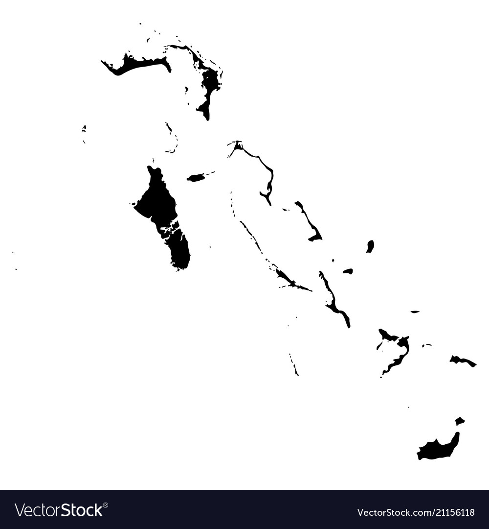 Map bahamas isolated black Royalty Free Vector Image