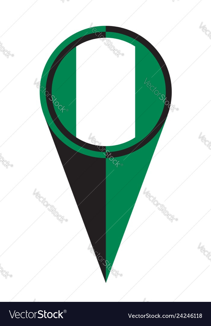 Nigeria map pointer location flag