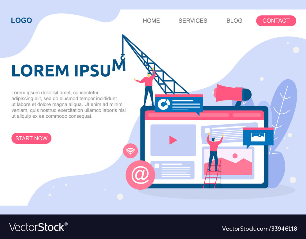 People build website design web page project vector image People build website design web page project