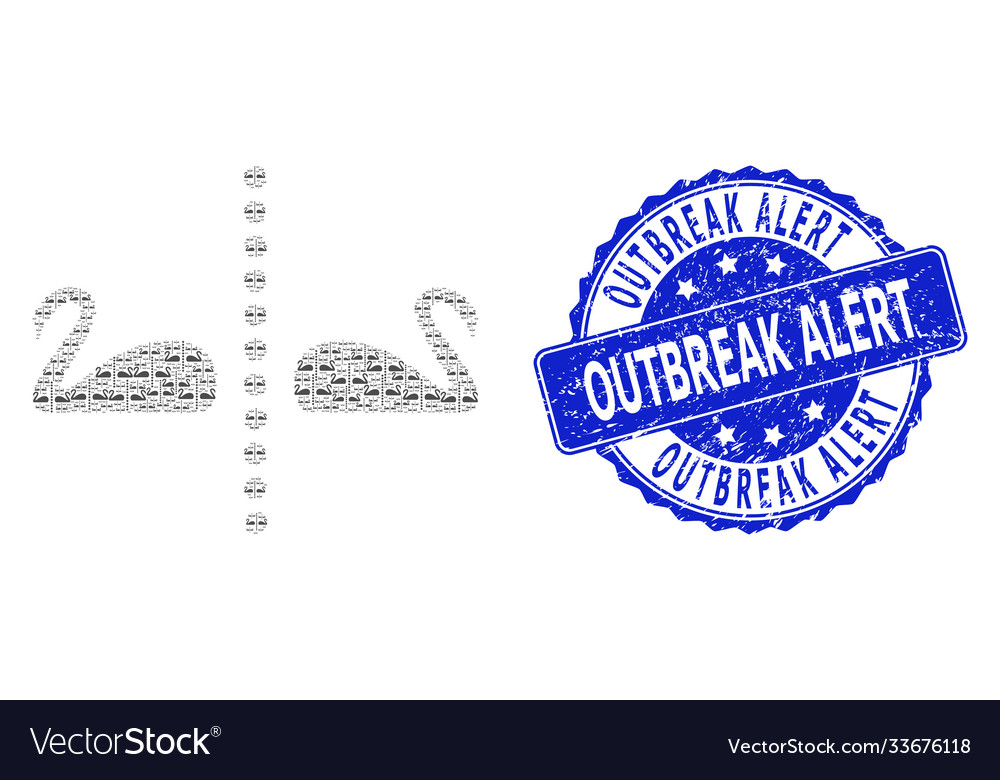 Rubber Outbreak Alert Round Seal And Fractal Vector Image Rubber Outbreak Alert Round Seal And Fractal Vector Image