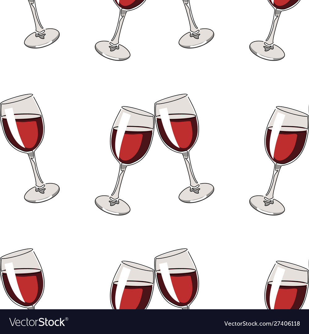 Seamless pattern background with glasses red vector image Seamless pattern background with glasses red