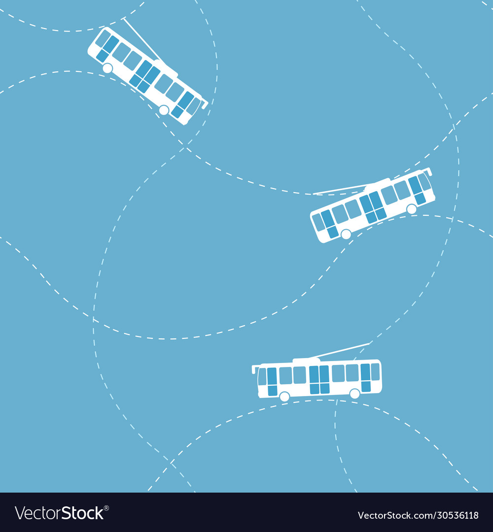 Seamless pattern with trolleybus vector image Seamless pattern with trolleybus