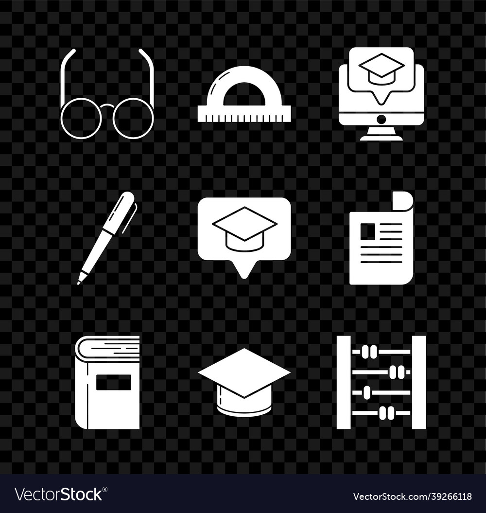 Set glasses protractor grid for measuring degrees vector image Set glasses protractor grid for measuring degrees