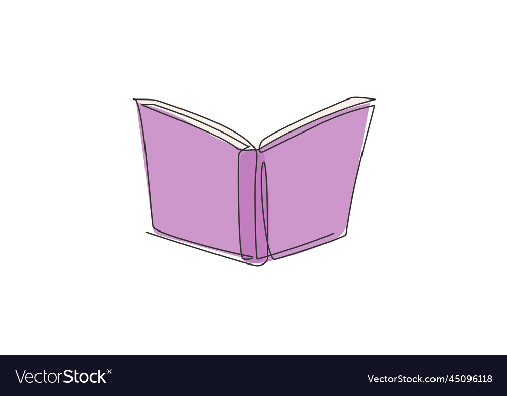 Premium Vector  Continuous one line drawing of an open book with