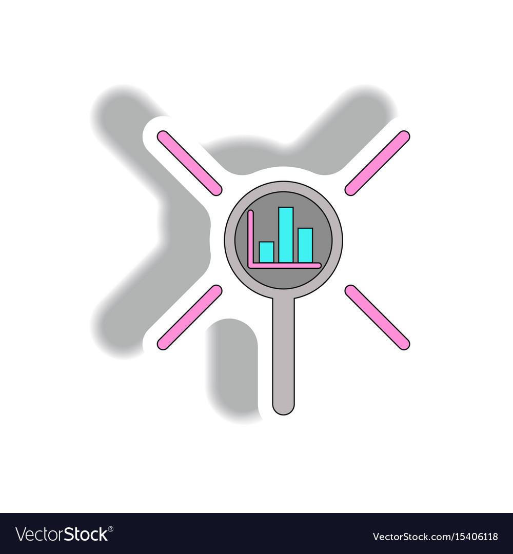 Statistic bar graph under magnifier