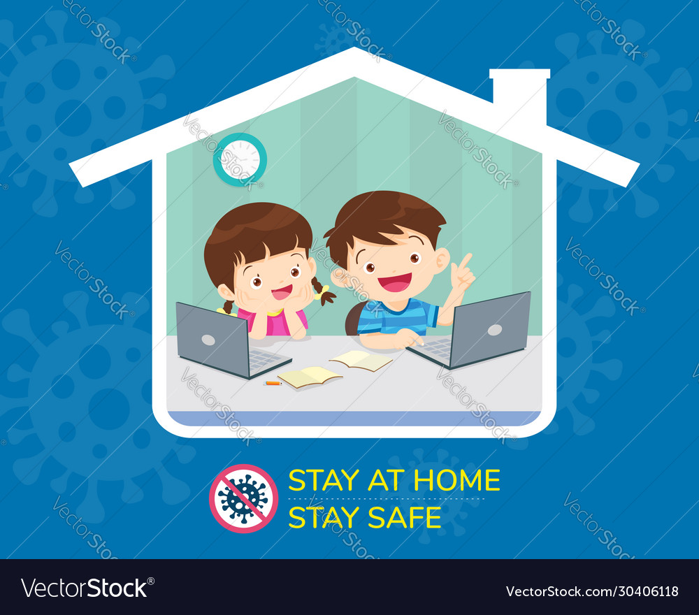 Stay Home Safe For Children Royalty Free Vector Image