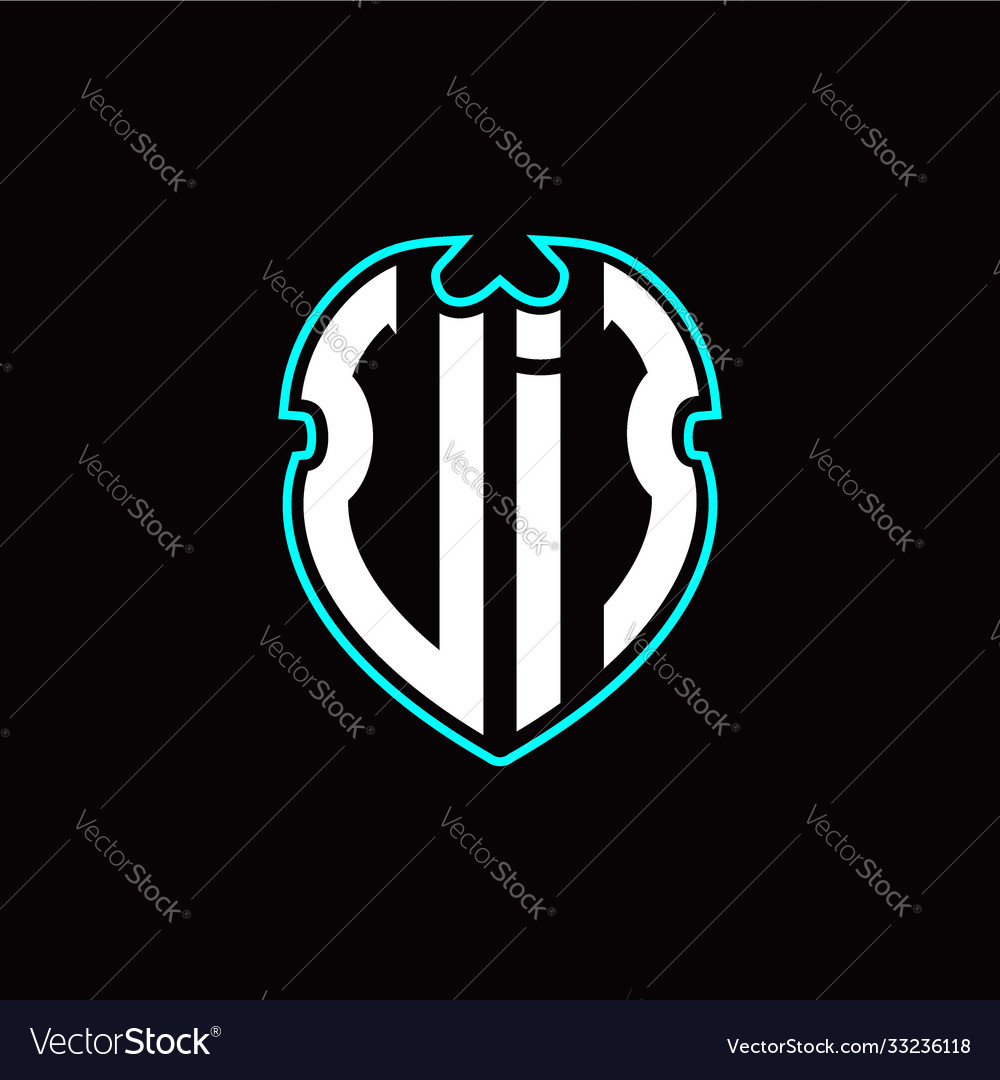 U i initial logo design with a shield shape vector image U i initial logo design with a shield shape