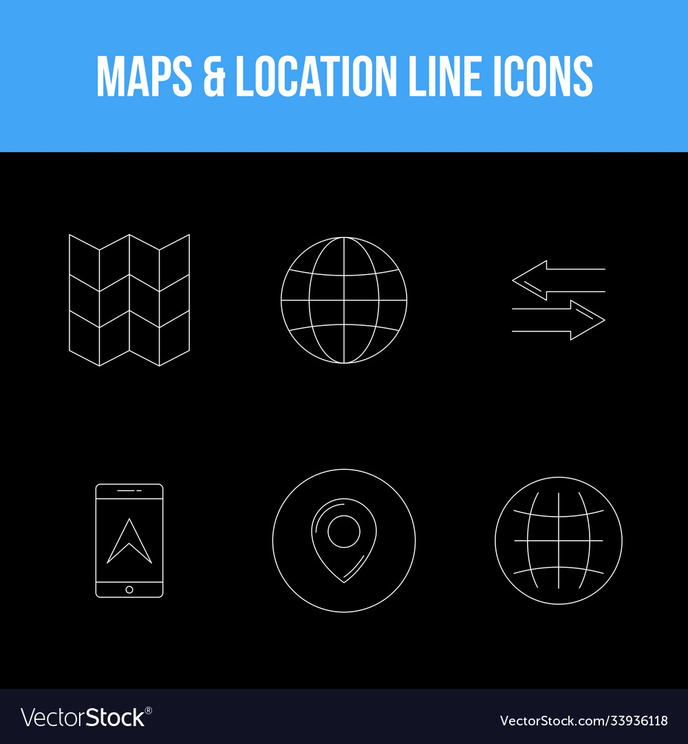 Unique set maps location 6 line icons