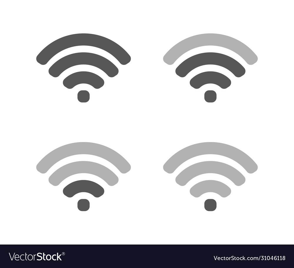 Wifi icon set with different signals Vector Image Wifi icon set with different signals