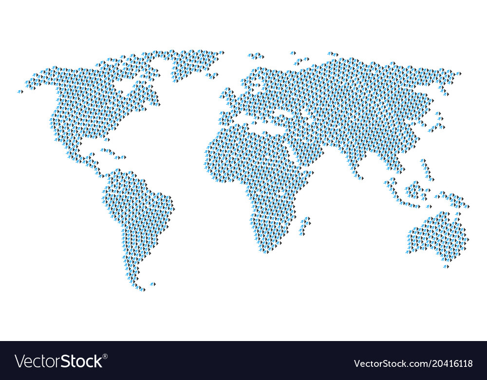 Worldwide map pattern of exit direction items