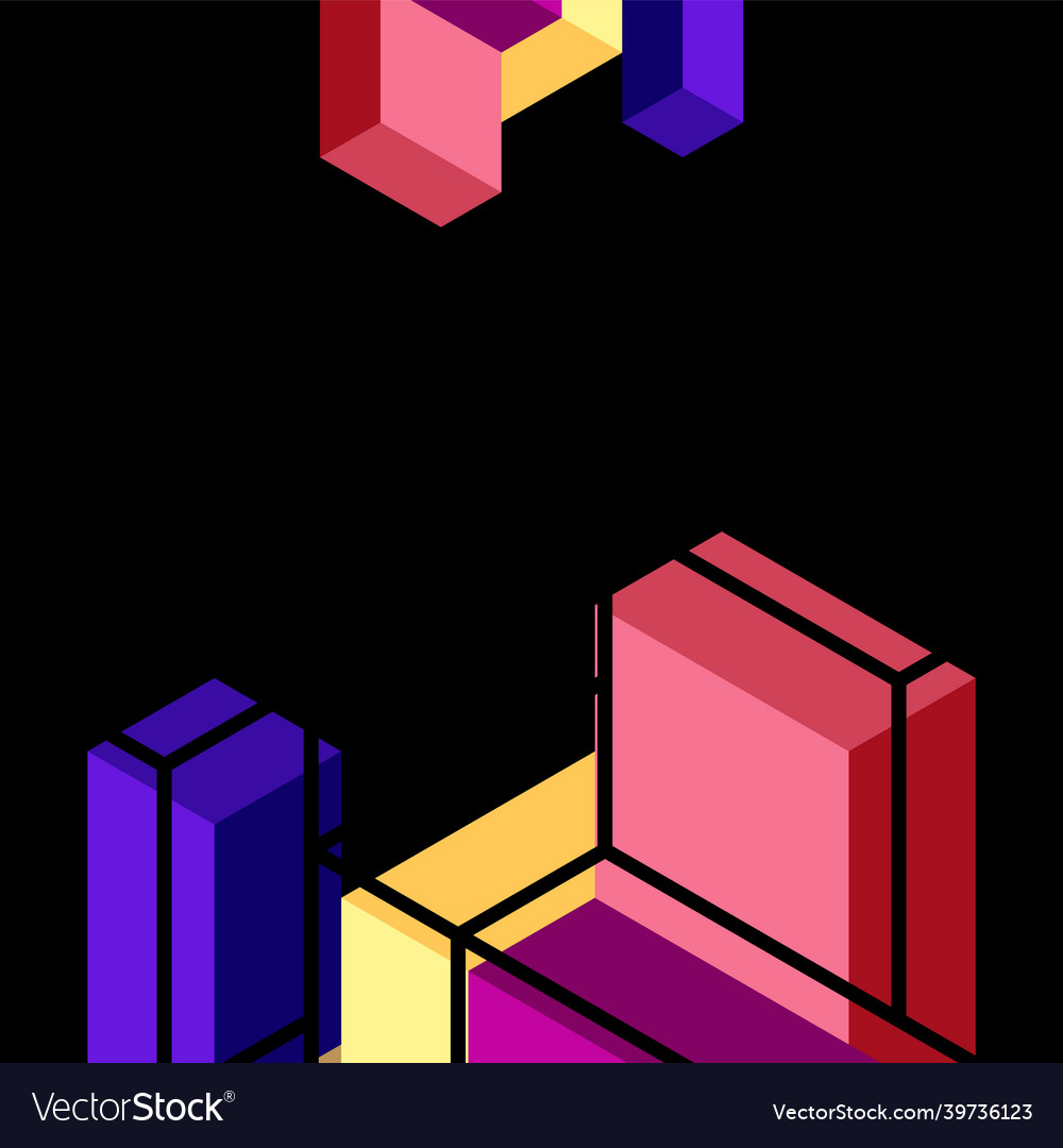 Abstract background 3d cubes cubic elements vector image Abstract background 3d cubes cubic elements