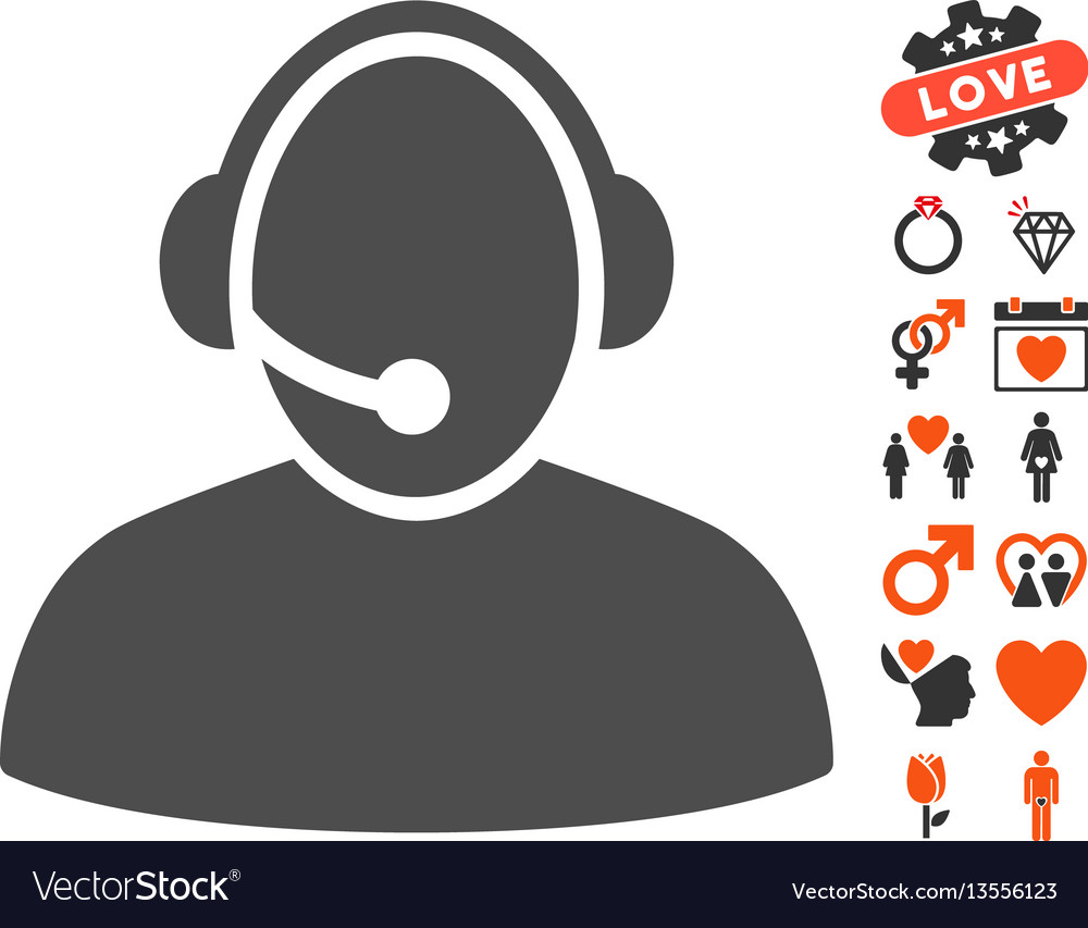 Call center icon with dating bonus