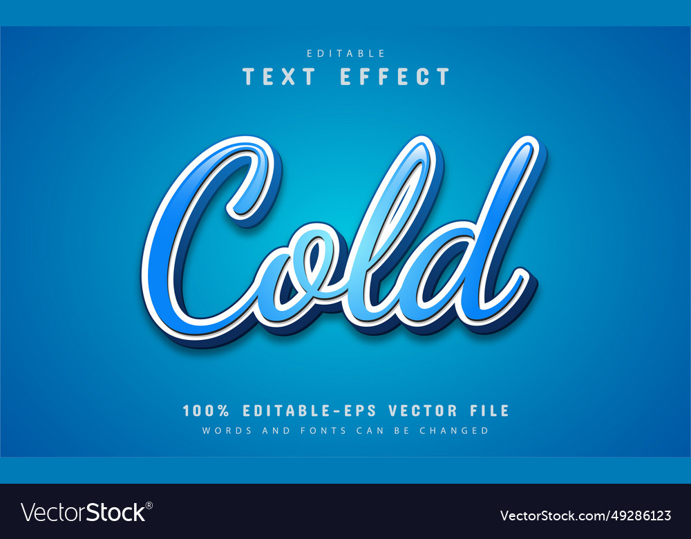 Cold text effect editable vector image Cold text effect editable