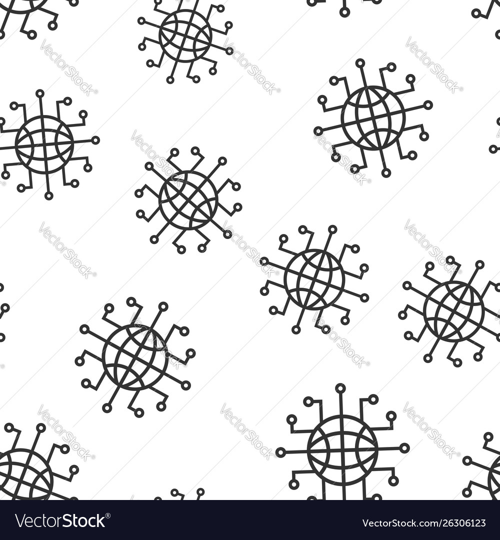 Global network icon seamless pattern background vector image Global network icon seamless pattern background
