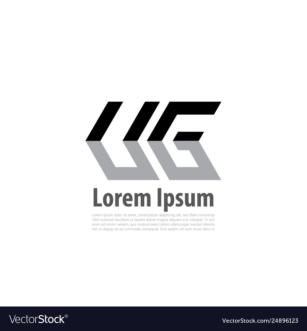 Initial letter ug linked hexagonal creative Vector Image Initial letter ug linked hexagonal creative