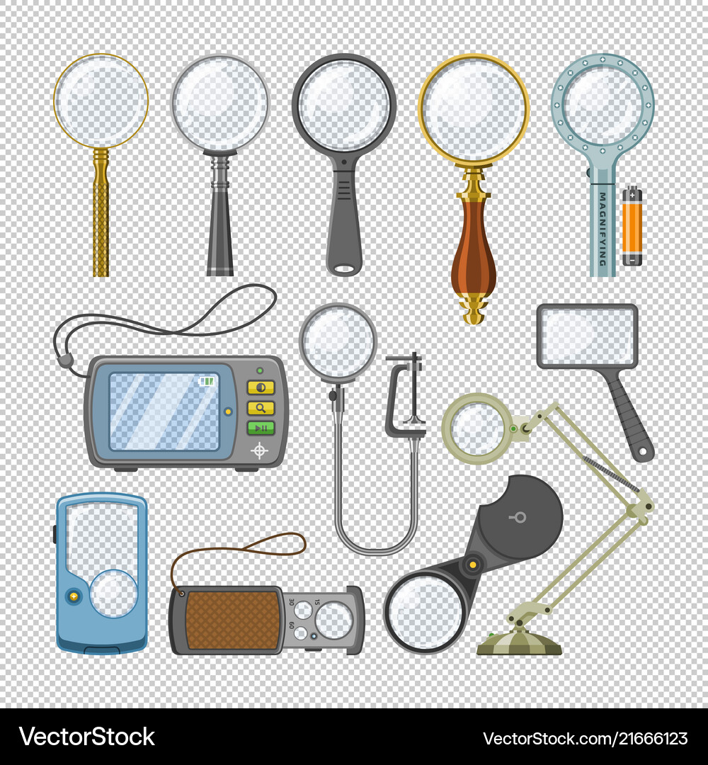 Magnifying glass magnification zoom and Royalty Free Vector