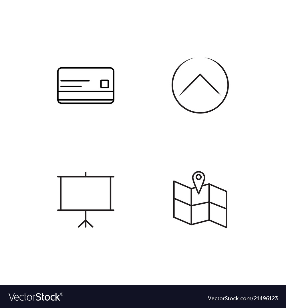 Office linear icons set simple outline
