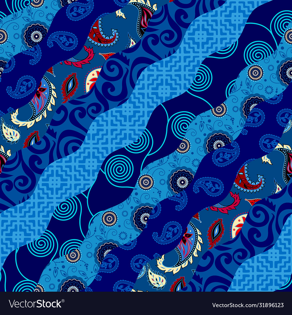 Patchwork textile pattern seamless quilting vector image Patchwork textile pattern seamless quilting