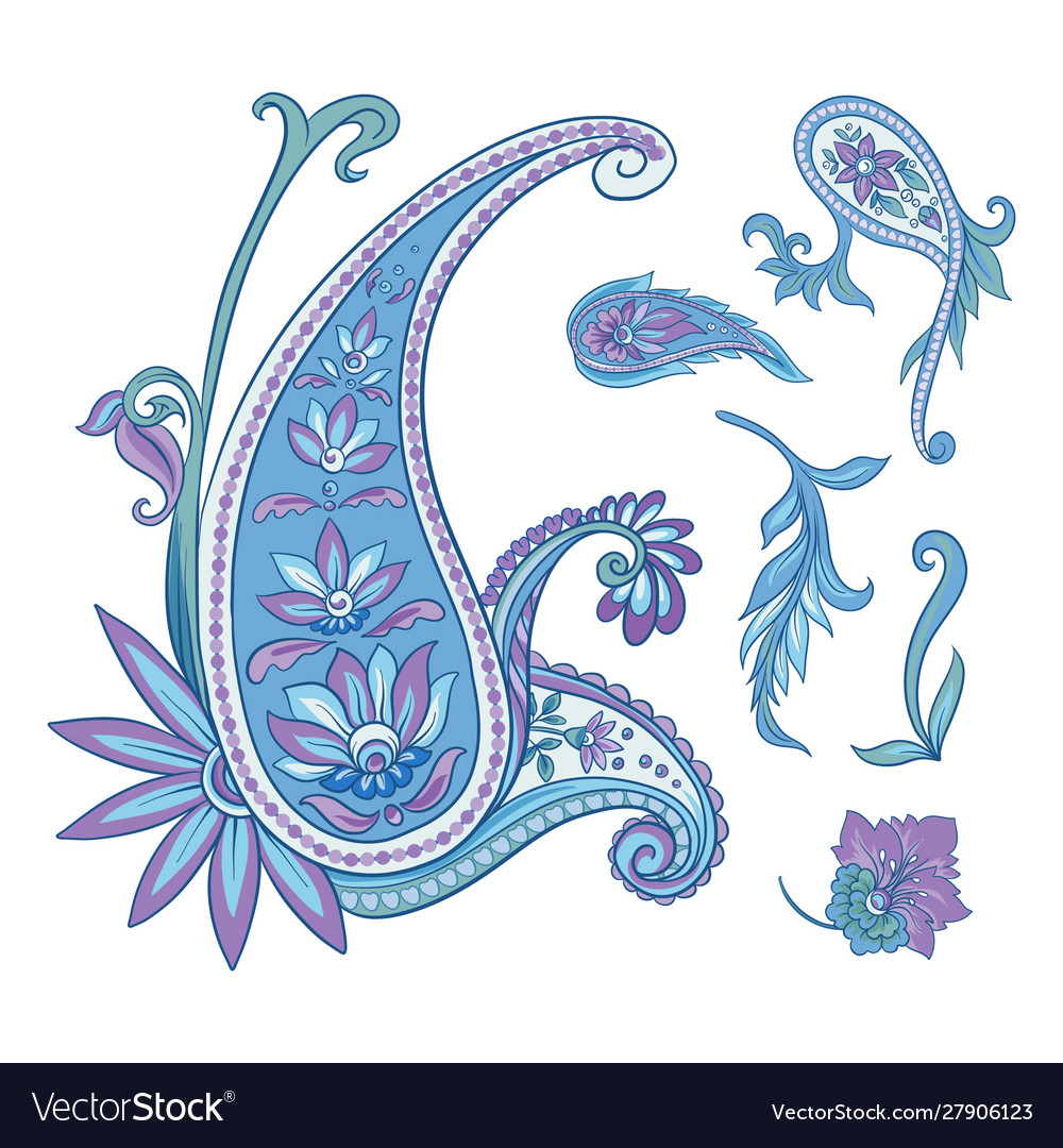 Muster mit traditionellem Paisley-Blumen