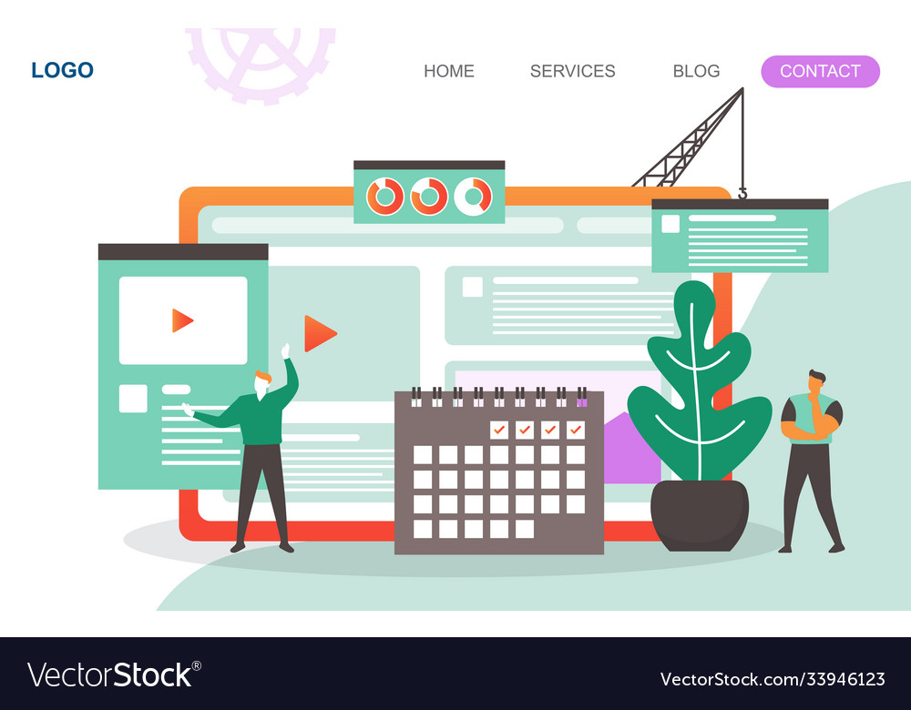 People build website design web page project Vector Image People build website design web page project