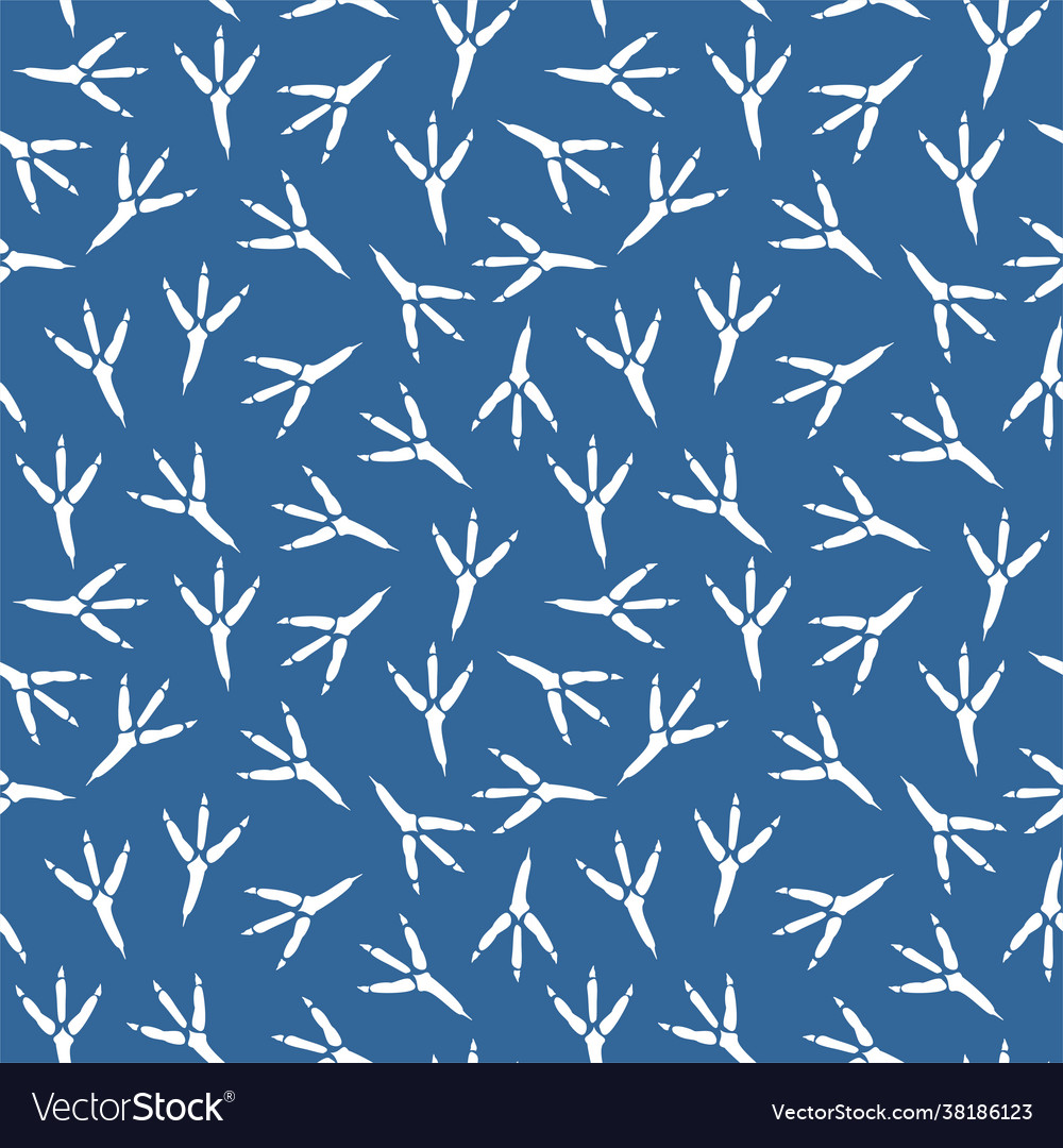 Seamless pattern with footprint a bird vector image Seamless pattern with footprint a bird