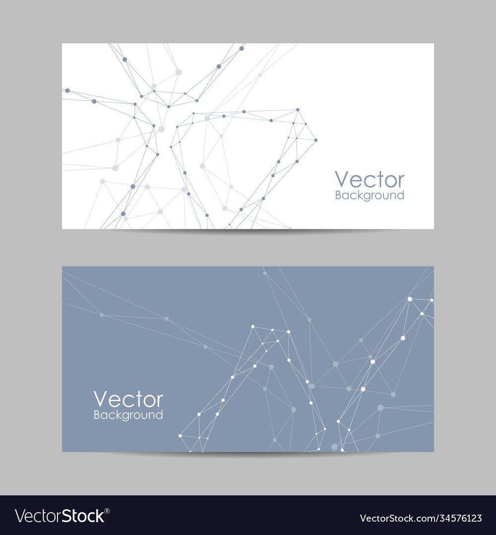 Set banners with connected lines and dots