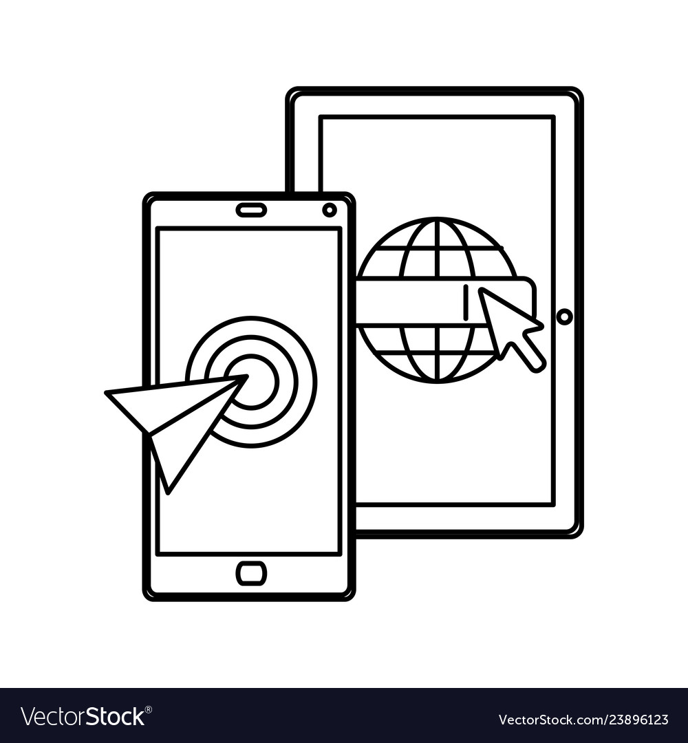 Smartphone with mouse cursor pointer