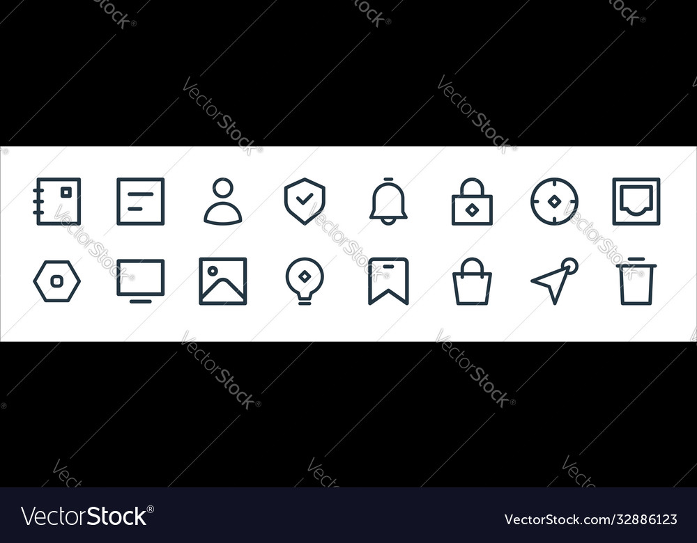 User interface line icons linear set quality vector image User interface line icons linear set quality